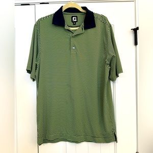 Men’s Medium FootJoy green and blue striped‎ golf shirt